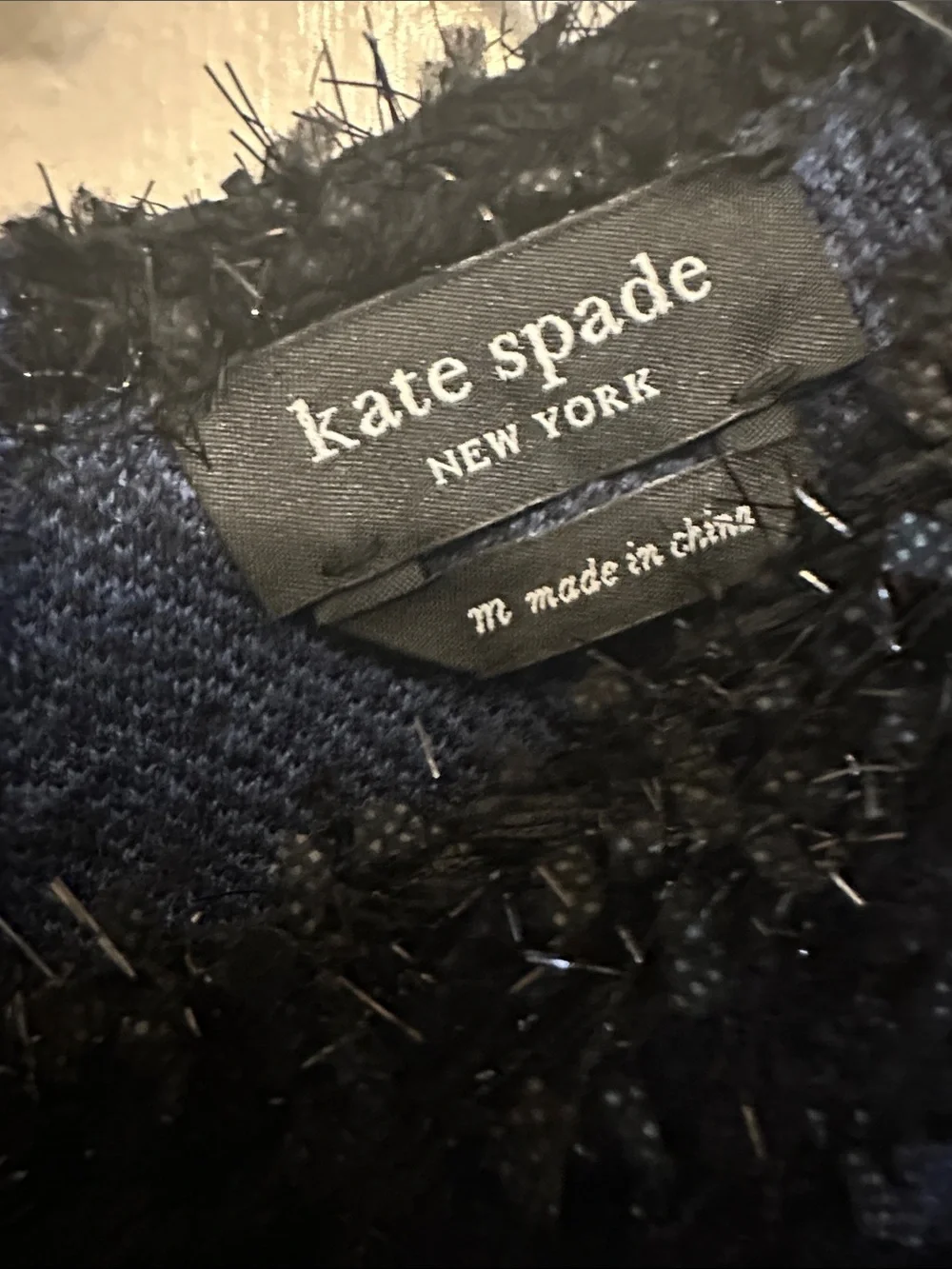 kate spade Black Textured Short Sleeve Dress
